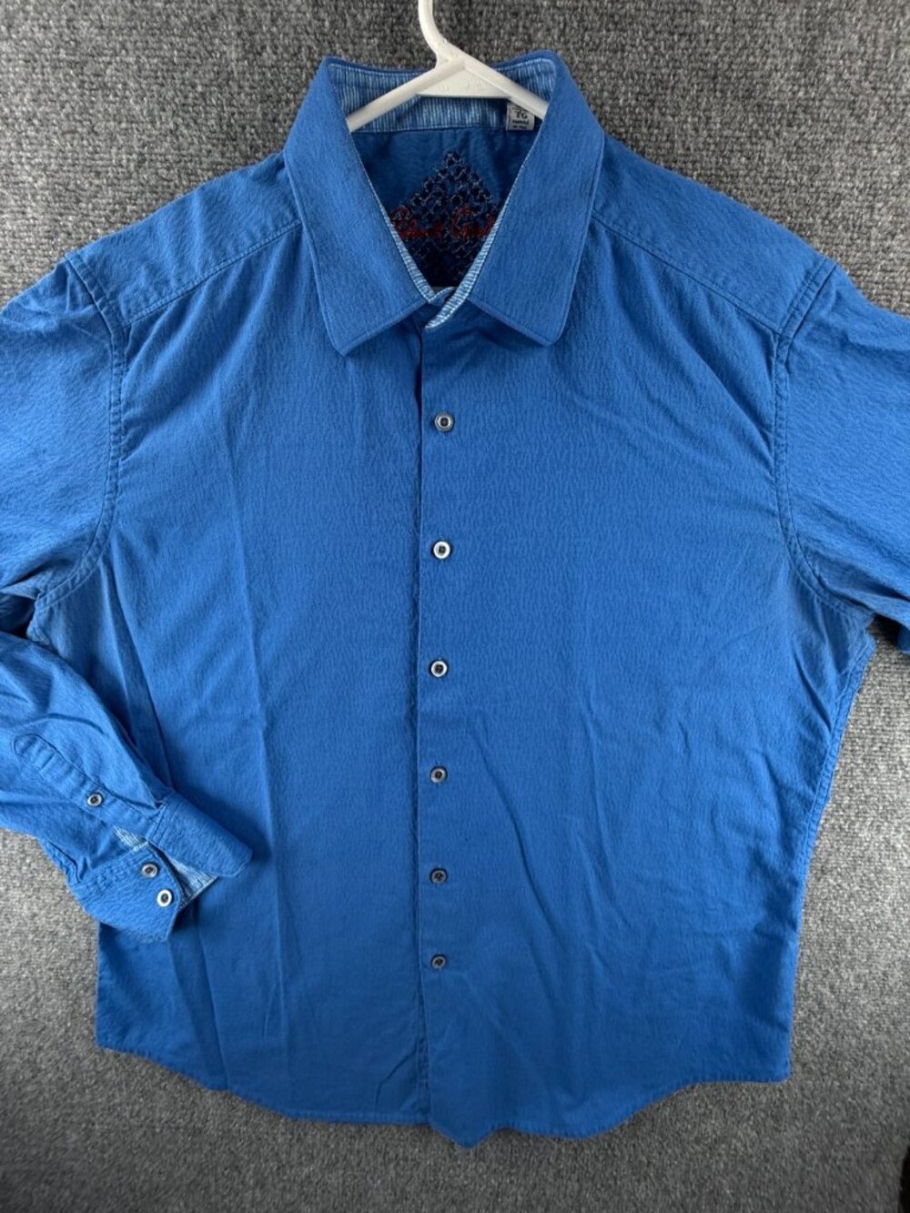 Robert Graham XL Blue Cotton Long Sleeve Button Up Shirt Mens Solid Spread Adult